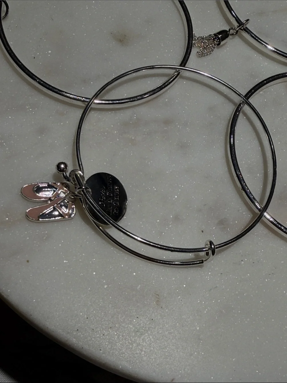 Women’s Silver-Tone Charm Bangle Bracelet Set